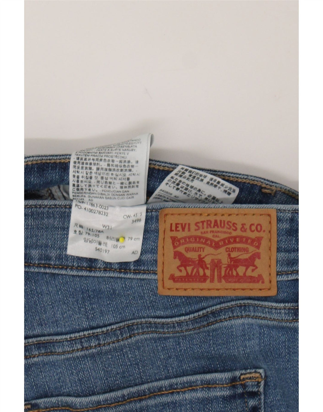 LEVI'S Womens Distressed Denim Shorts W31 Medium Blue Cotton Vintage Levi's and Second-Hand Levi's from Messina Hembry 