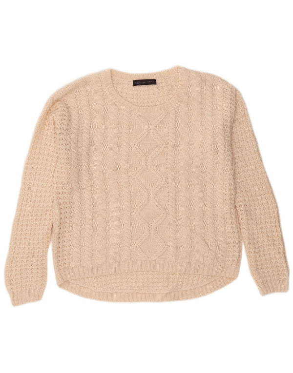 Marks & Spencer maglione girocollo da donna UK 14 grande bianco sporco