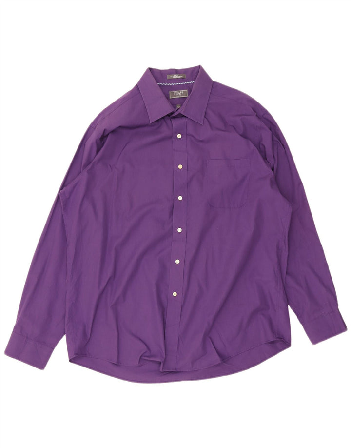 Camicia slim fit da uomo Chaps taglia 18 2XL cotone viola