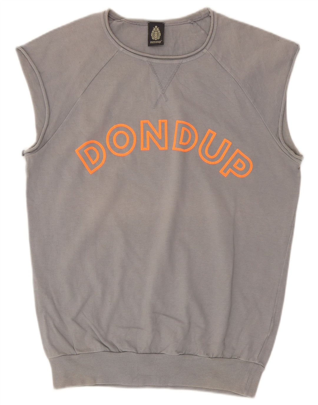 Dondup Felpa da uomo senza maniche con grafica Maglione in cotone grigio medio