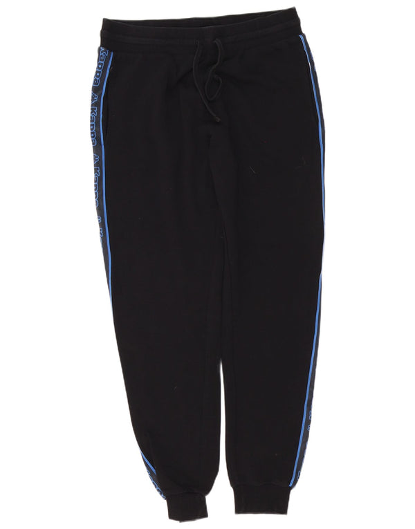 Pantaloni da tuta grafici da uomo Kappa Tezenis Joggers medio cotone nero
