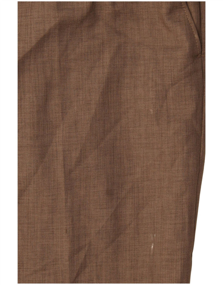 Pantaloni da abito dritti da uomo James Pringle W34 L29 poliestere marrone