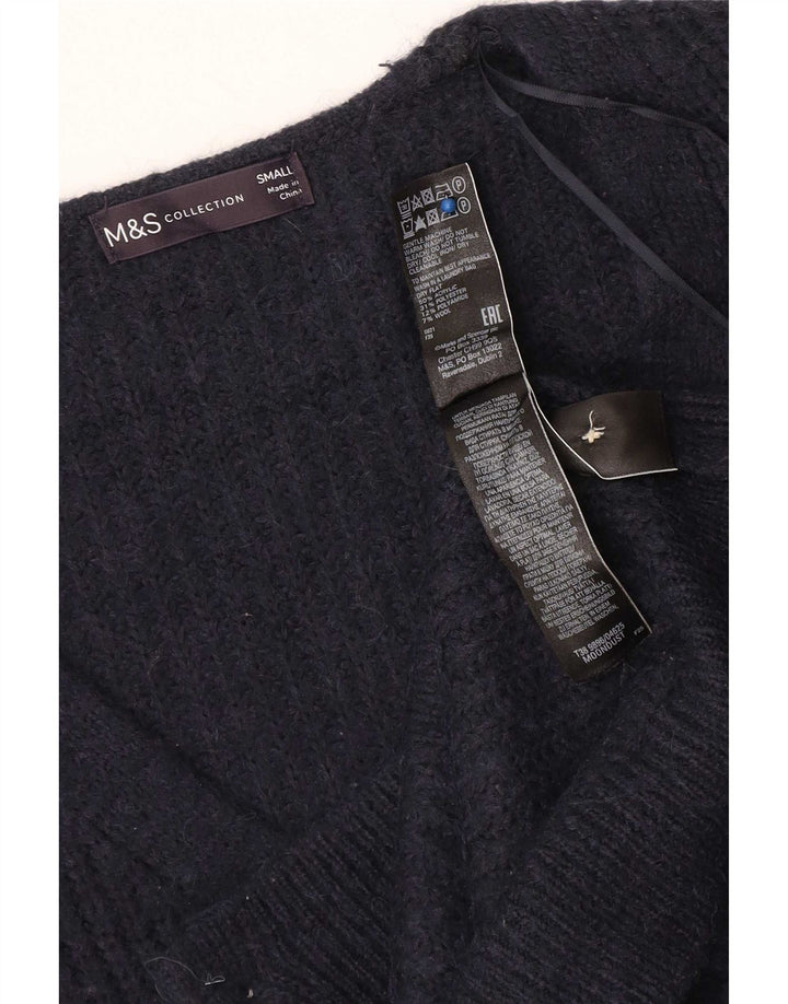 Maglione cardigan oversize da donna Marks & Spencer UK 10 piccolo blu navy