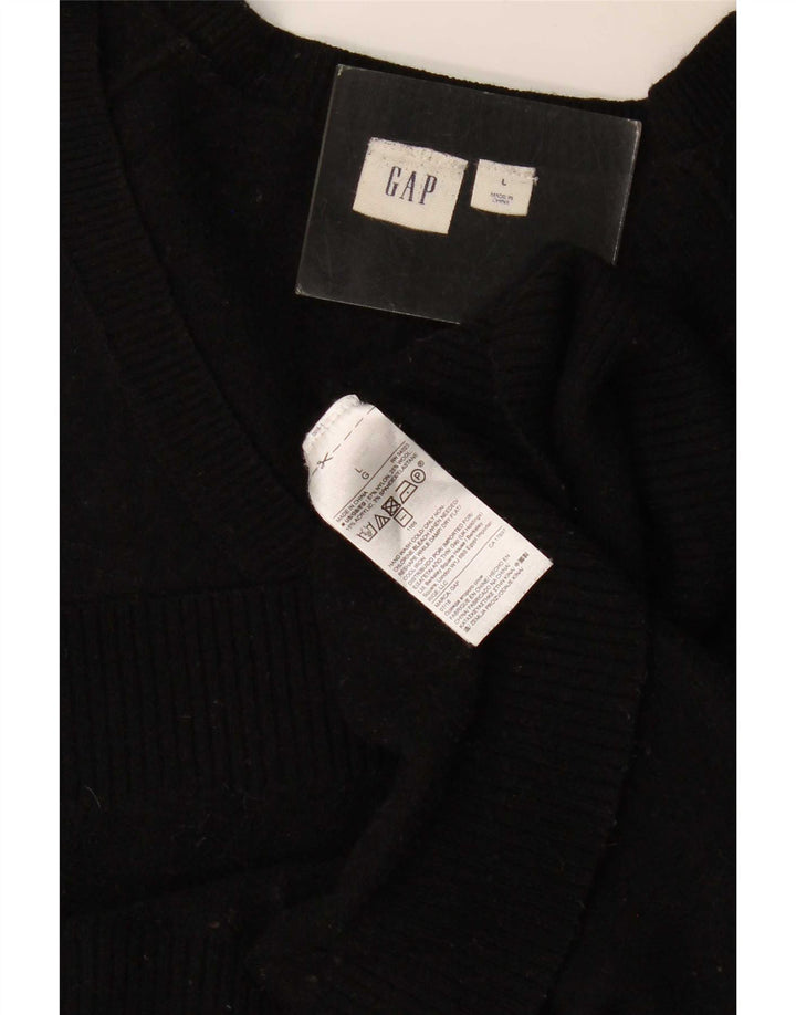 Maglione maglione con scollo a V da donna Gap UK 16 grande nylon nero