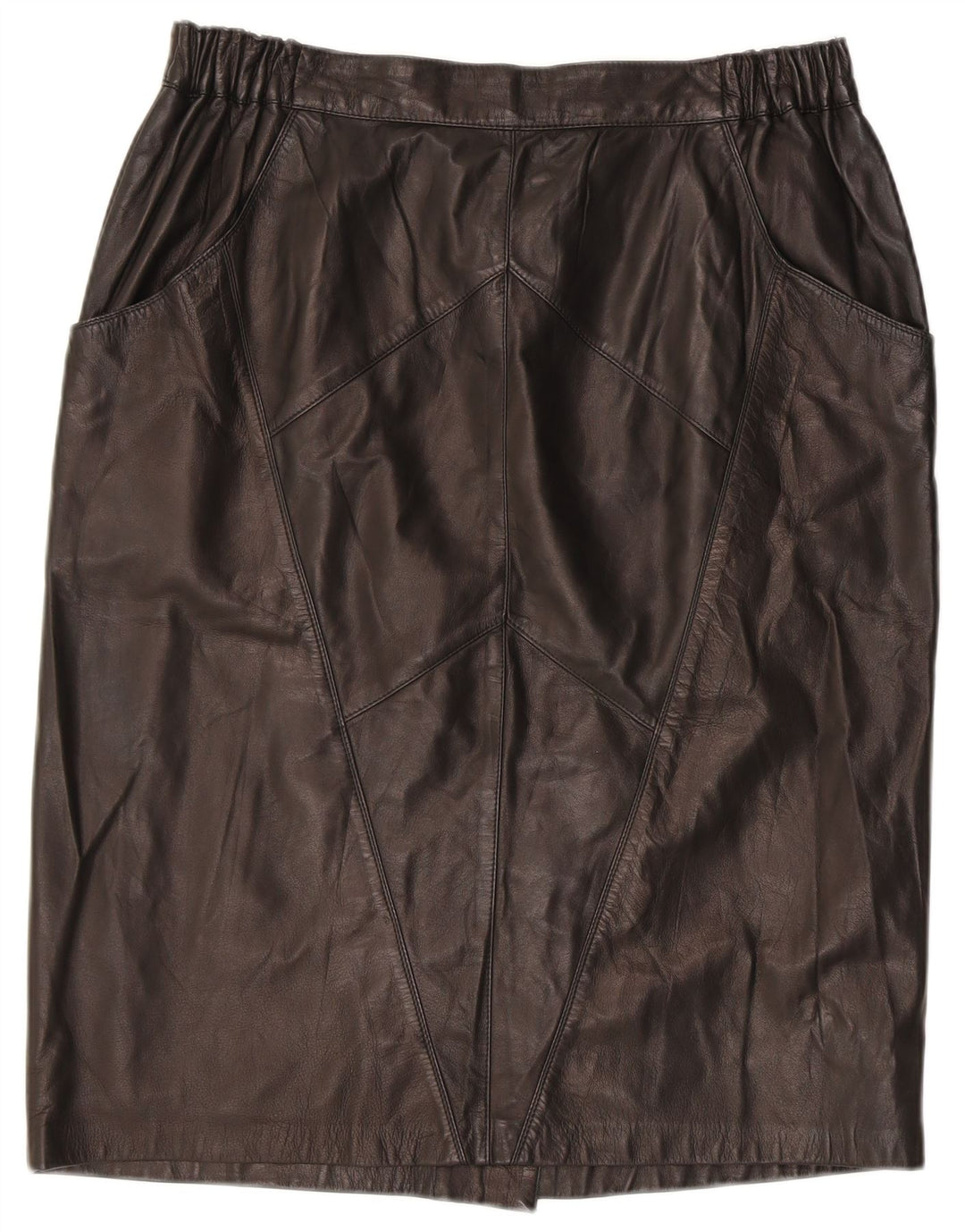 Gonna in pelle vintage da donna W32 grande in pelle nera