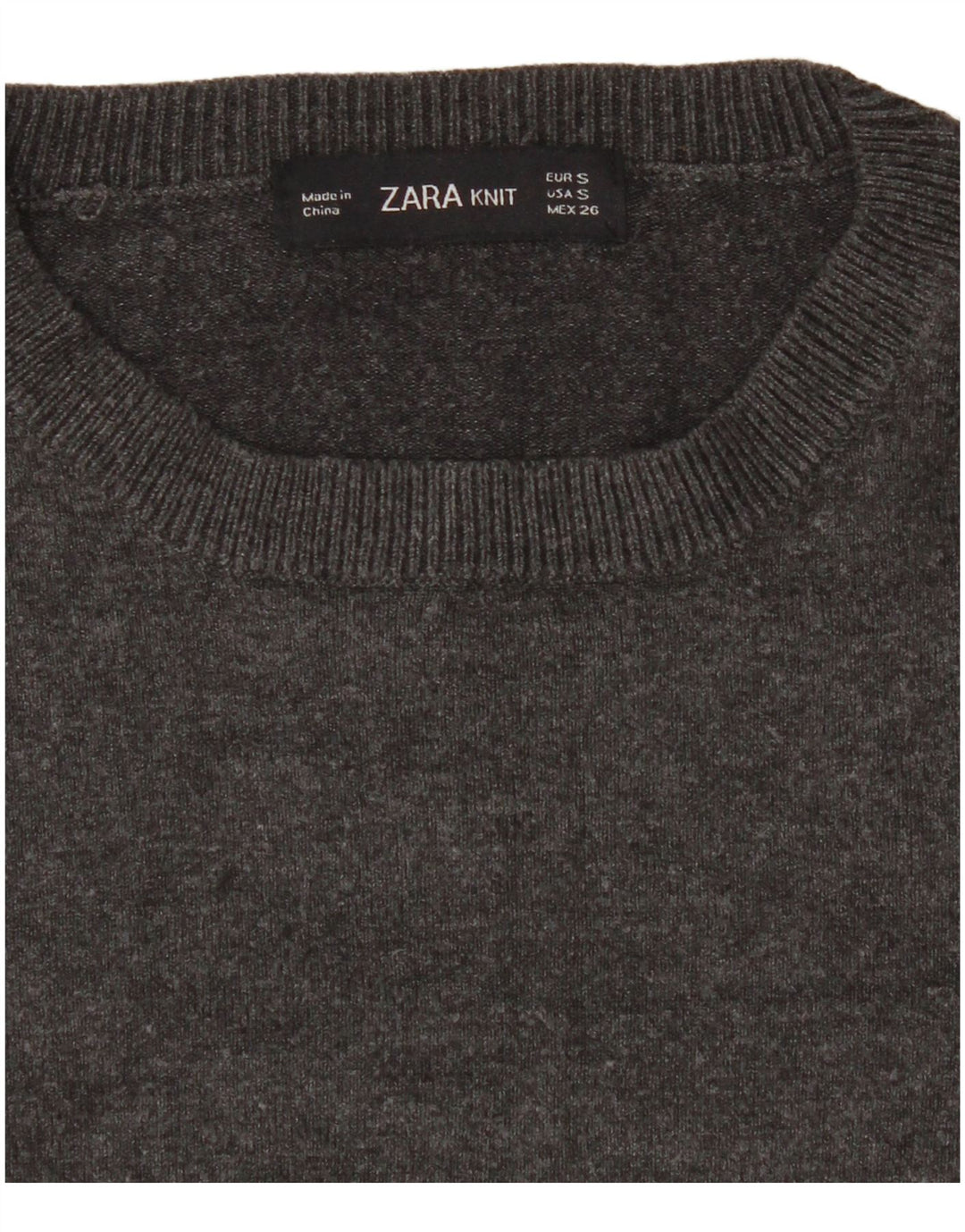 Maglione maglione girocollo da donna Zara UK 8 piccolo grigio