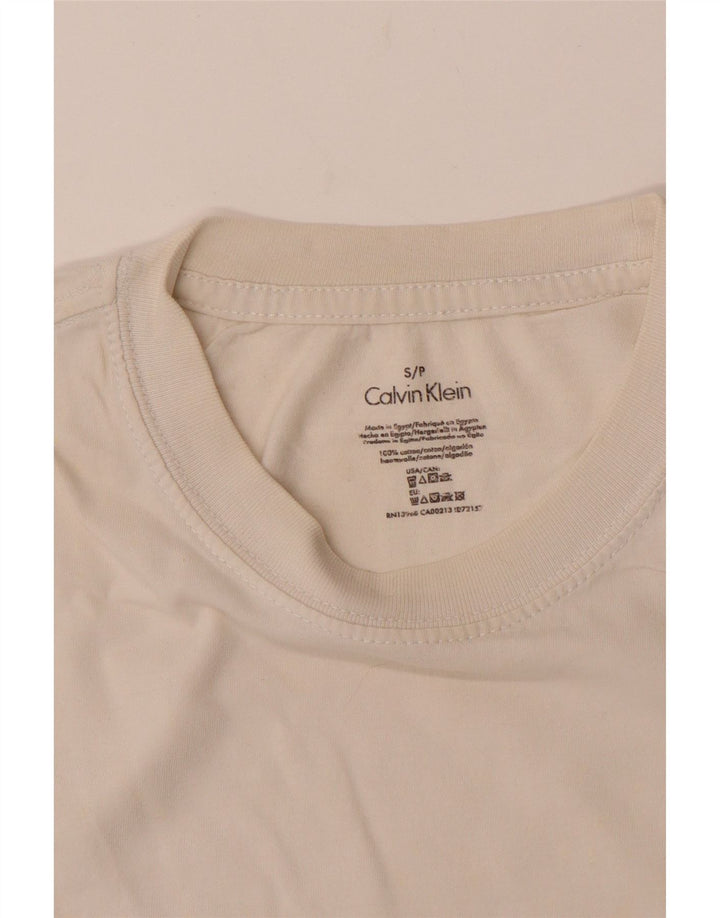 CALVIN KLEIN T-shirt da uomo Top piccola in cotone bianco sporco
