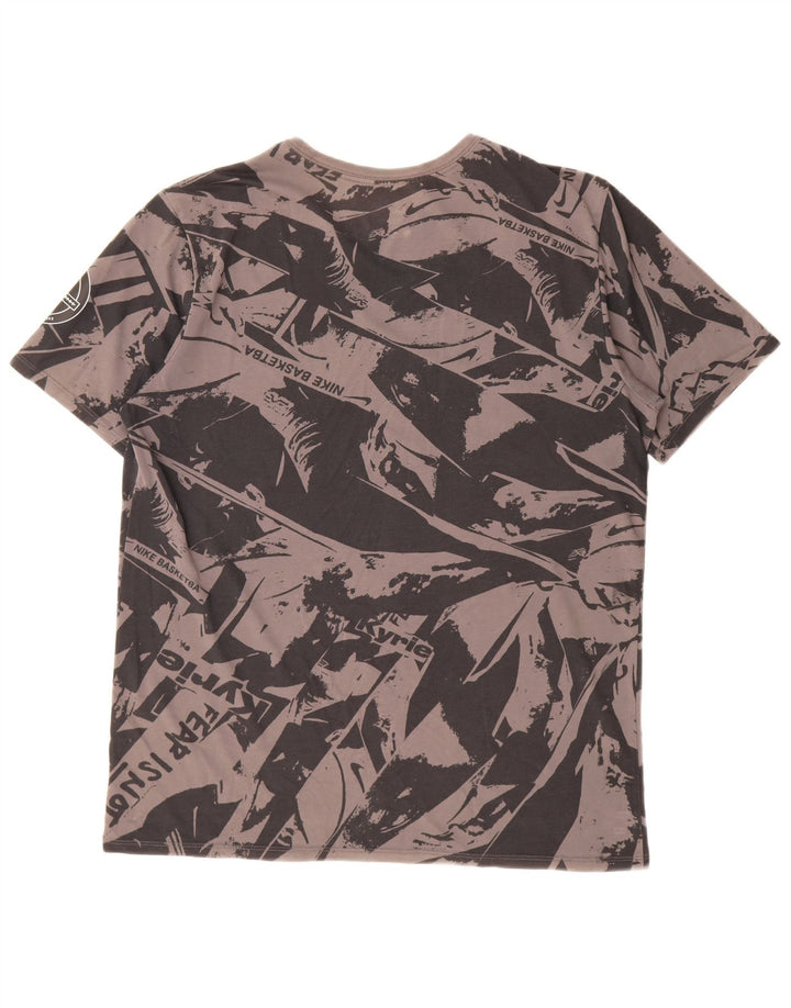 T-shirt grafica da uomo Nike Dri Fit con motivo astratto, taglia grande, grigia