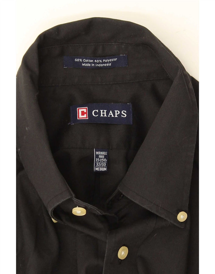 Camicia da uomo Chaps taglia 15 1/2 media cotone nero