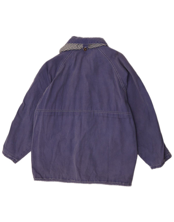 Giacca a vento vintage da bambina con cappuccio 11-12 anni in cotone viola