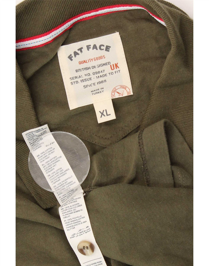 Polo da uomo Fat Face XL in cotone a righe kaki
