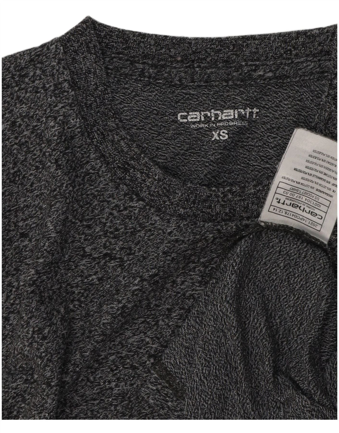 T-shirt da uomo CARHARTT Top XS in cotone chiazzato grigio