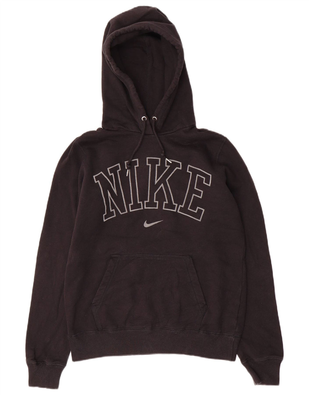 Maglione con cappuccio grafico da donna NIKE UK 14 cotone nero medio