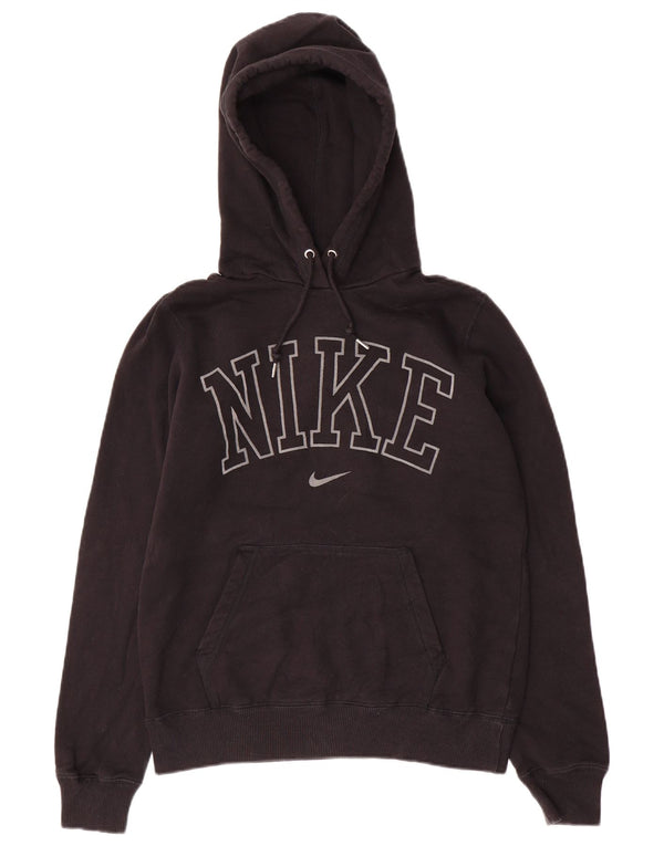 Maglione con cappuccio grafico da donna NIKE UK 14 cotone nero medio