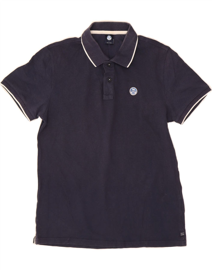 NORTH SAILS Mens Polo Shirt Medium Navy Blue Cotton Vintage North Sails and Second-Hand North Sails from Messina Hembry 