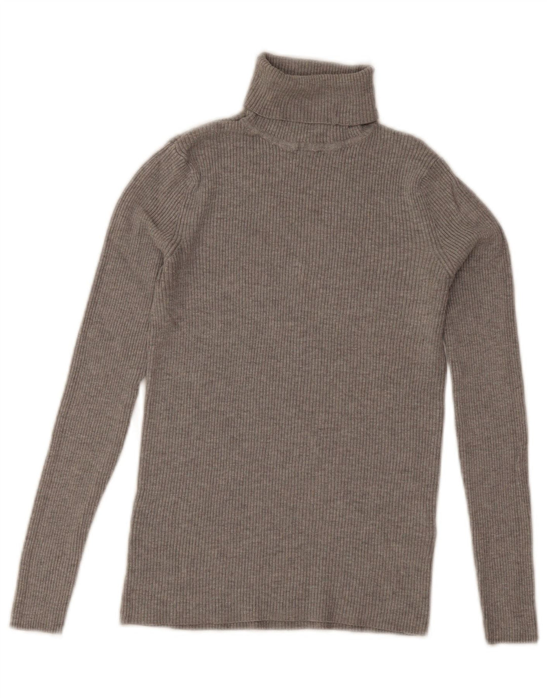 Maglione maglione a collo alto da donna Marks & Spencer UK 8 piccolo in viscosa grigia