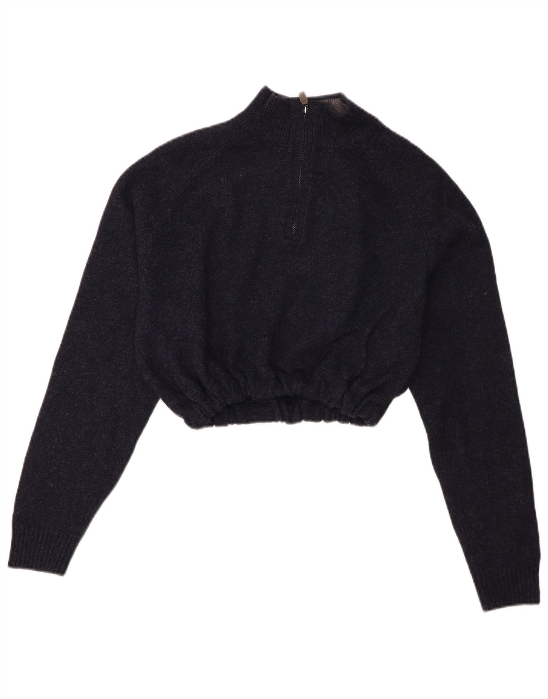 Maglione da donna Marks & Spencer con collo corto e zip, UK 14, blu navy medio