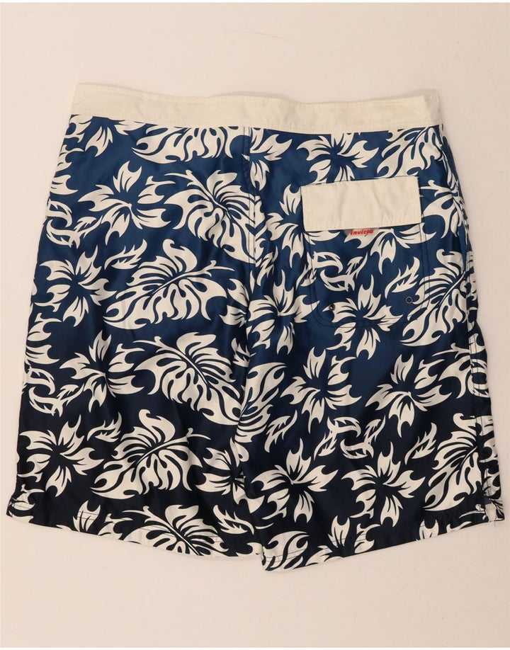 INVICTA Mens Swimming Shorts IT 52 XL Navy Blue Floral Polyester Vintage Invicta and Second-Hand Invicta from Messina Hembry 