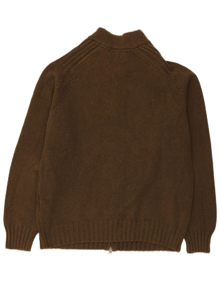 MASSIMO DUTTI Maglione cardigan da uomo in lana kaki media