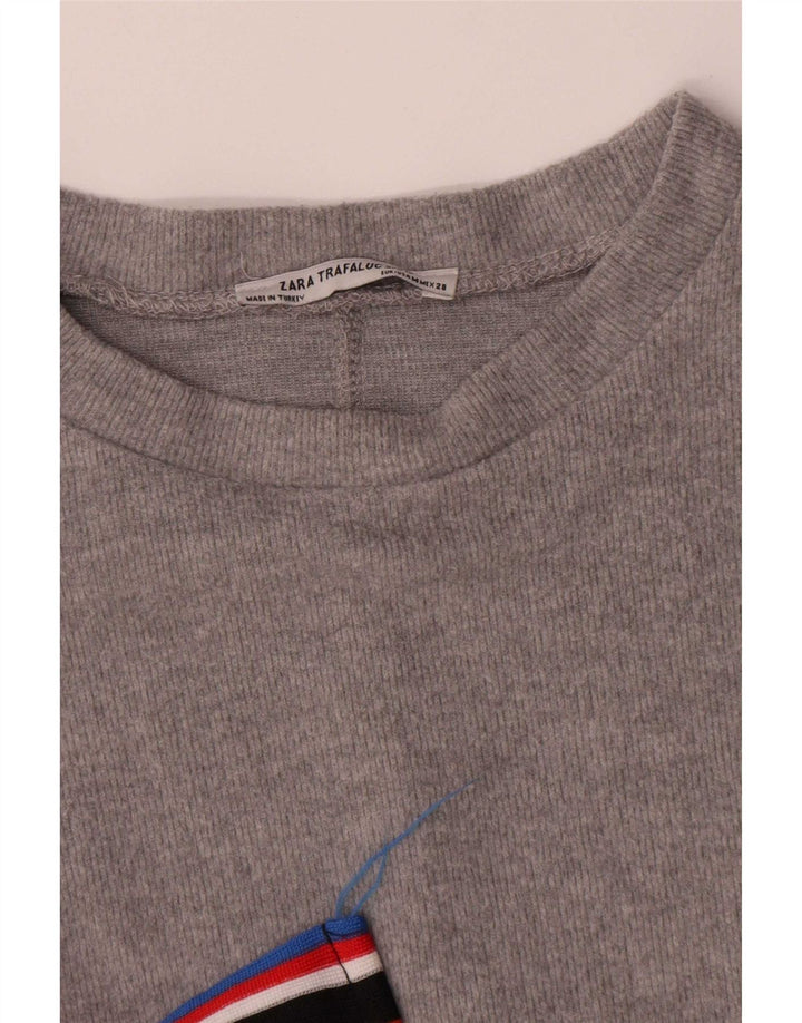 Top Zara da donna a maniche lunghe UK 14 Poliestere grigio medio