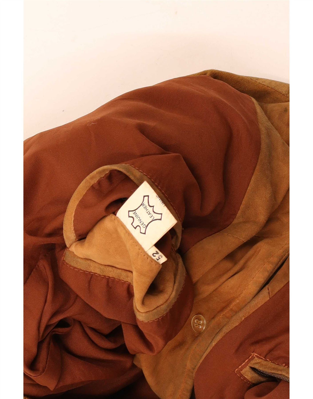 Giubbotto bomber vintage in pelle scamosciata da uomo IT 52 XL in pelle marrone