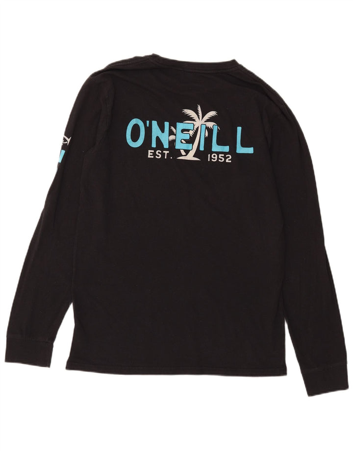 Top grafico da uomo O'Neill a maniche lunghe in cotone nero medio