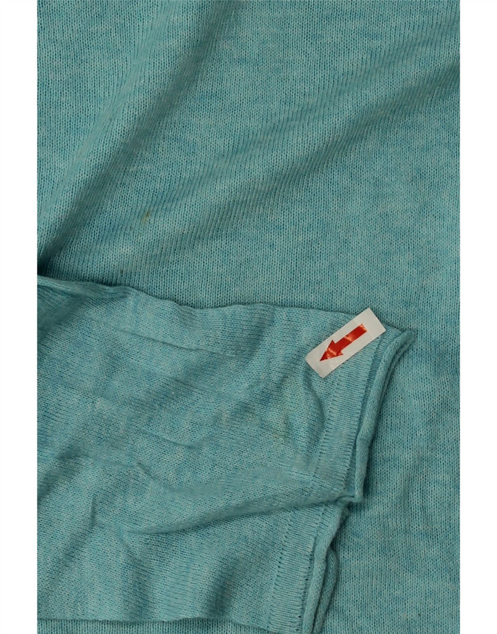 Maglione maglione girocollo da uomo Zara in cotone blu medio