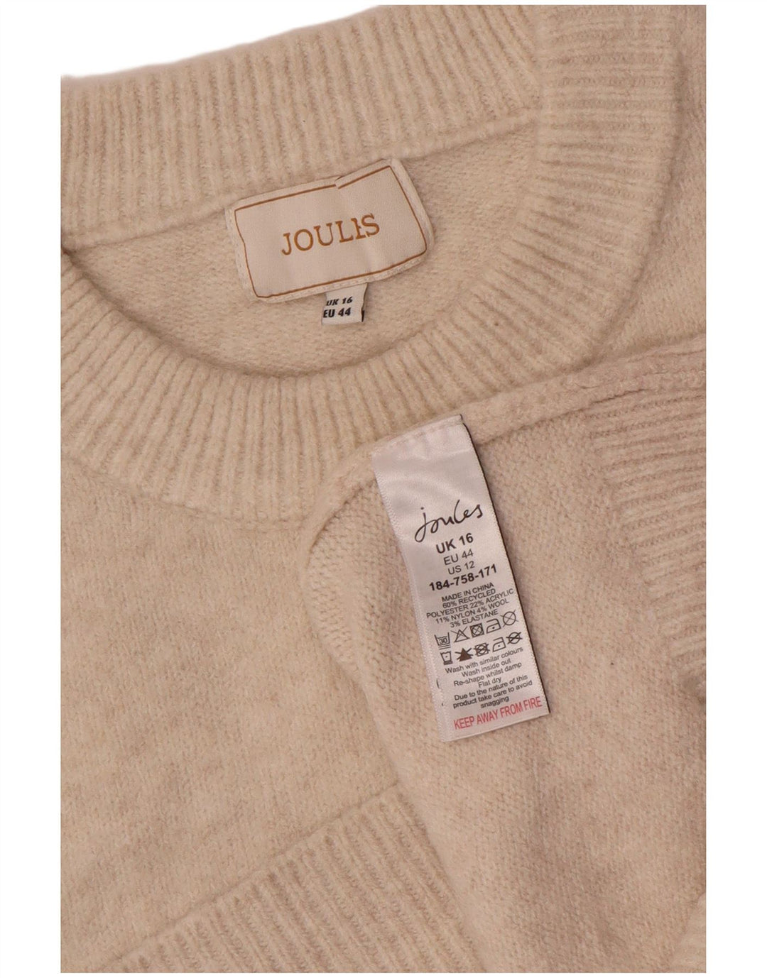 Canotta da donna Joules UK 16 grande poliestere beige