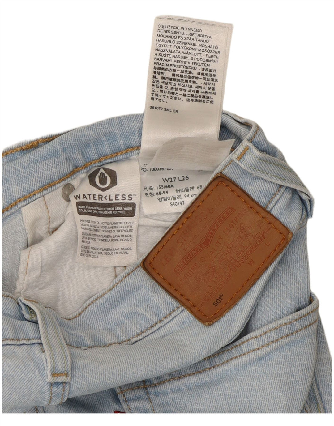 Jeans dritti Levi's 501 da donna W27 L26 cotone blu