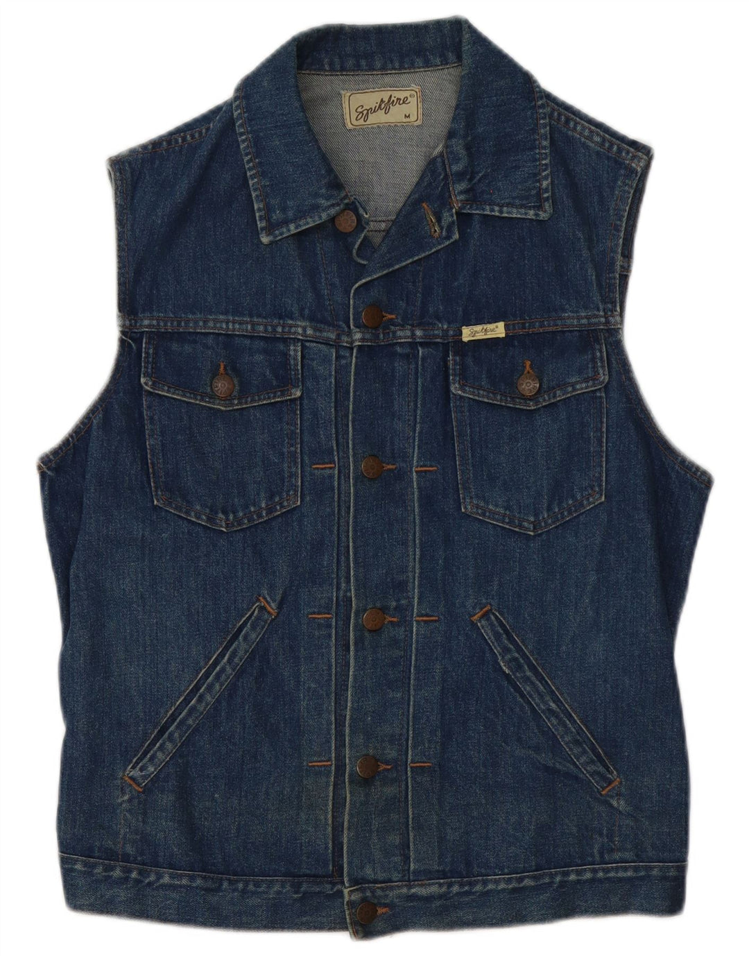 Gilet in denim da uomo Spitfire UK 38 medio blu navy