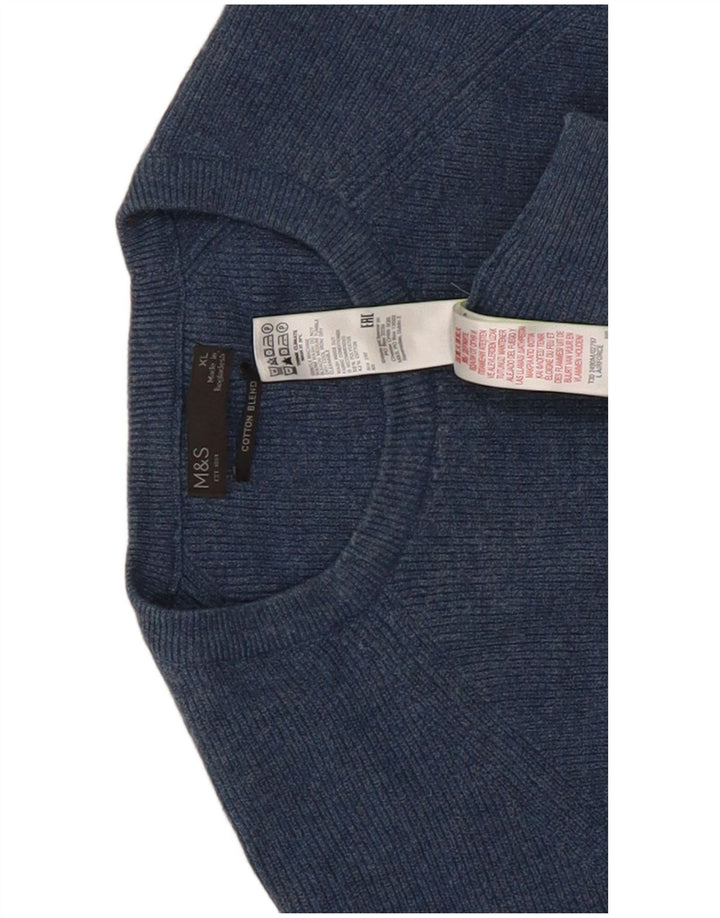 Maglione maglione girocollo da uomo Marks & Spencer XL blu poliestere