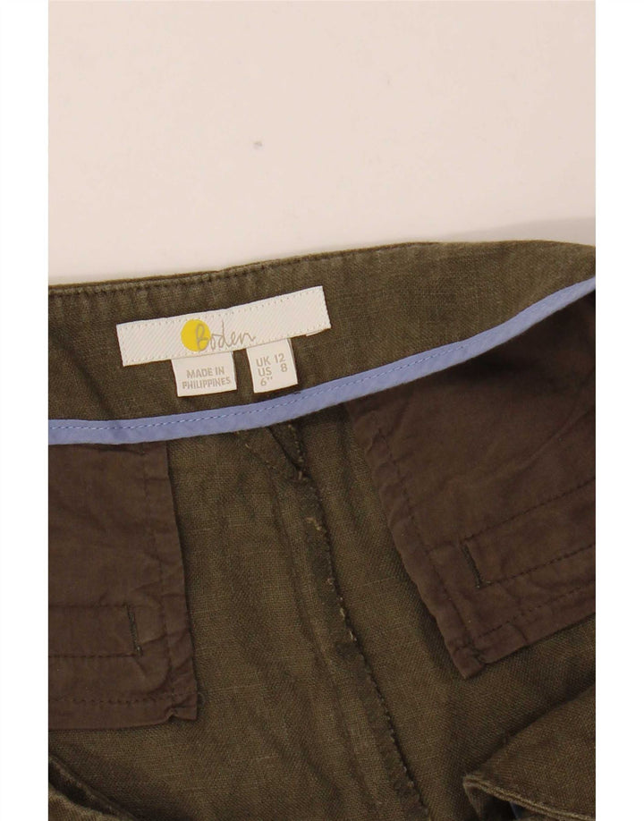 Pantaloncini chino da donna Boden UK 12 medi W32 lino kaki