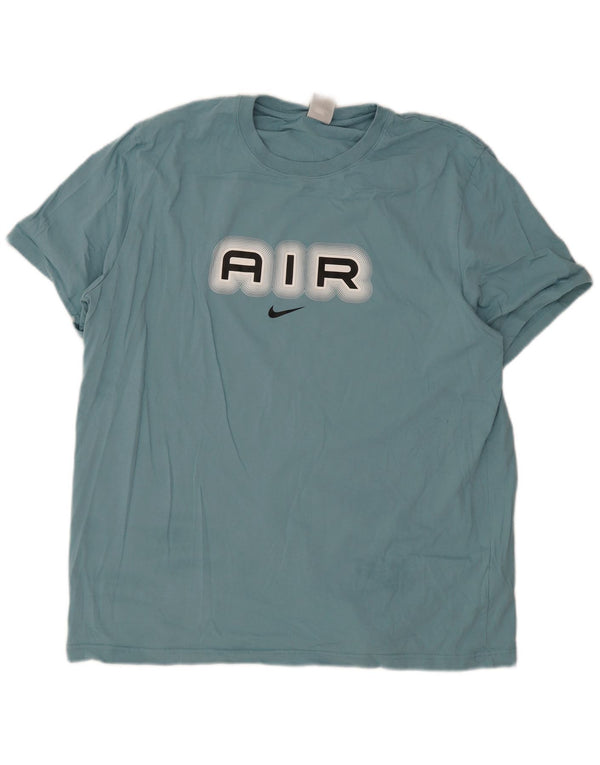 T-shirt grafica da uomo Nike Top 2XL in cotone blu