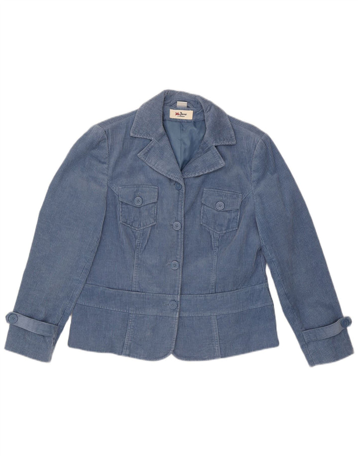 Giacca da donna in velluto a coste John Baner UK 16 grande cotone blu