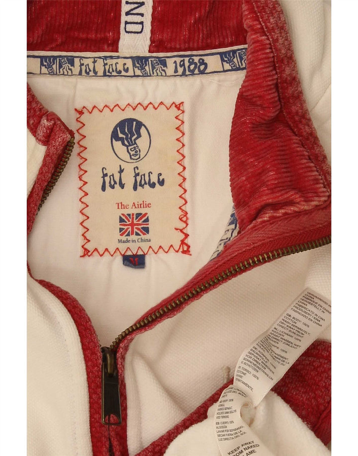 Felpa con zip grafica da uomo Fat Face, maglione, cotone bianco medio