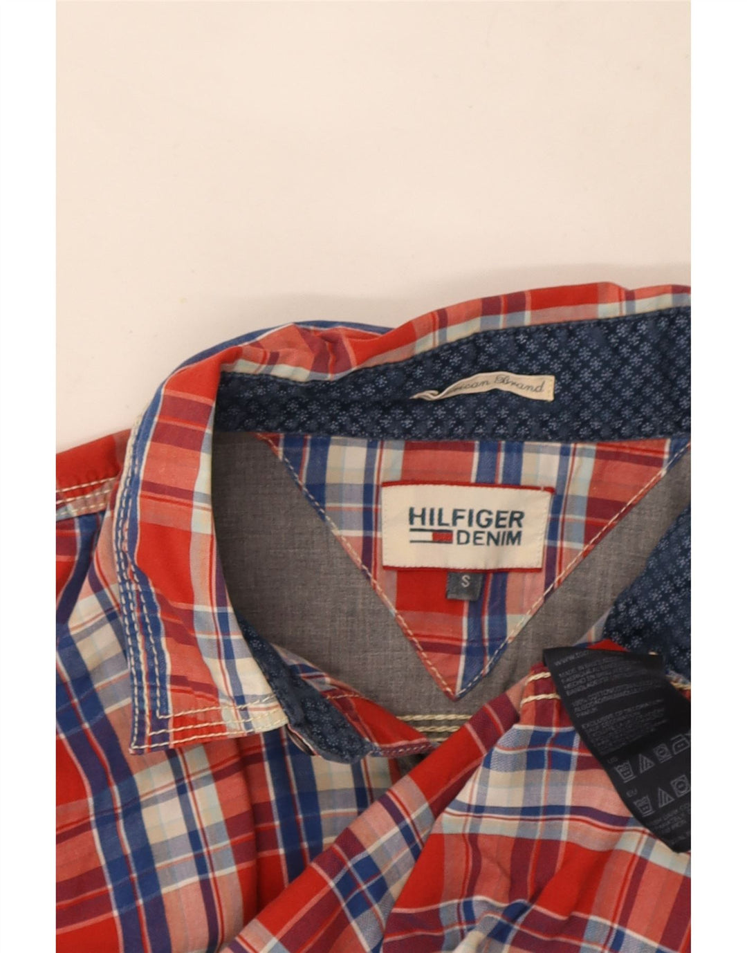 Camicia da uomo Tommy Hilfiger in cotone a quadri rossi piccoli