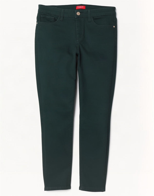 Pantaloni casual slim da donna Guess W30 L28 cotone verde