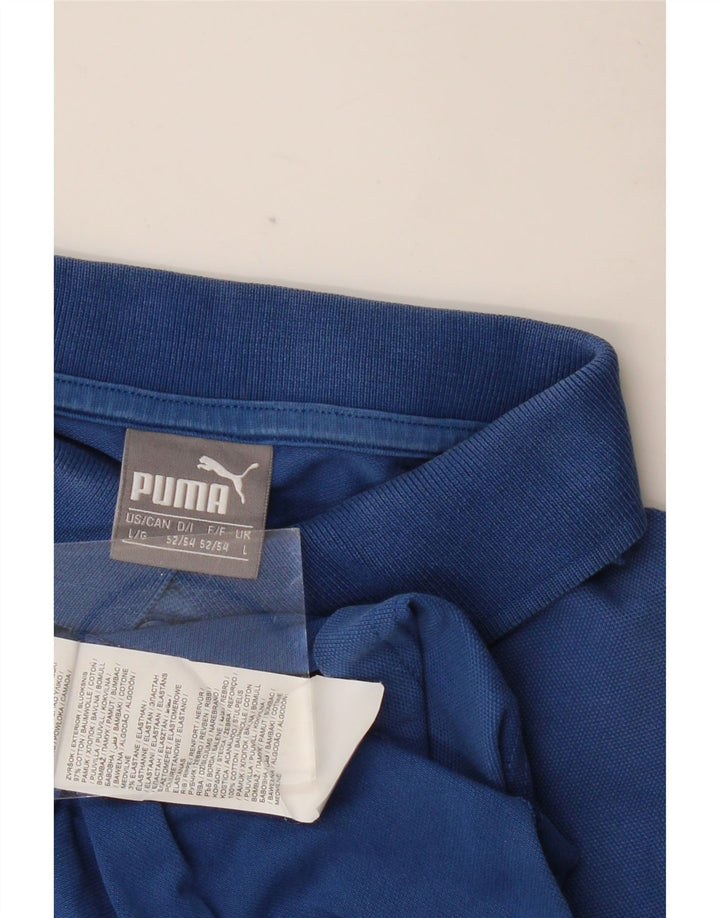 Polo grafica da uomo PUMA grande in cotone blu