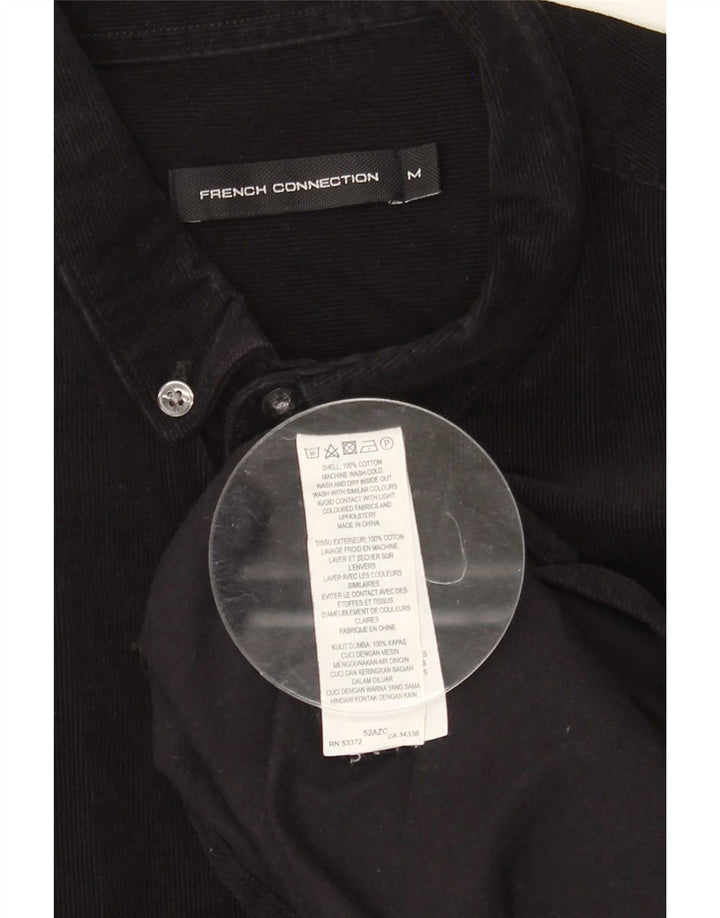 French Connection Mens Corduroy Shirt Medium Black Cotton