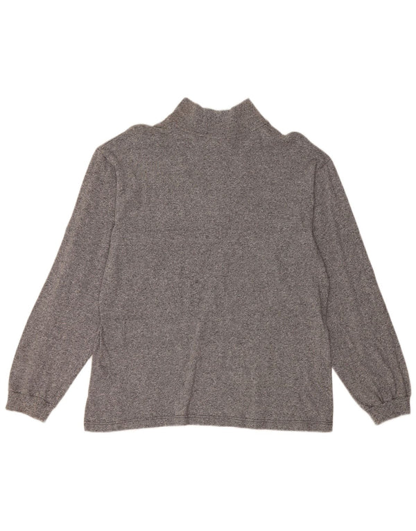 Maglione Asics da uomo con zip e collo in cotone chiazzato grigio medio