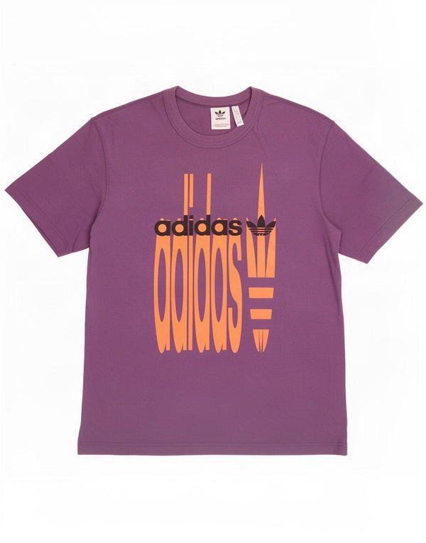 T-shirt grafica da uomo Adidas Top in cotone viola medio