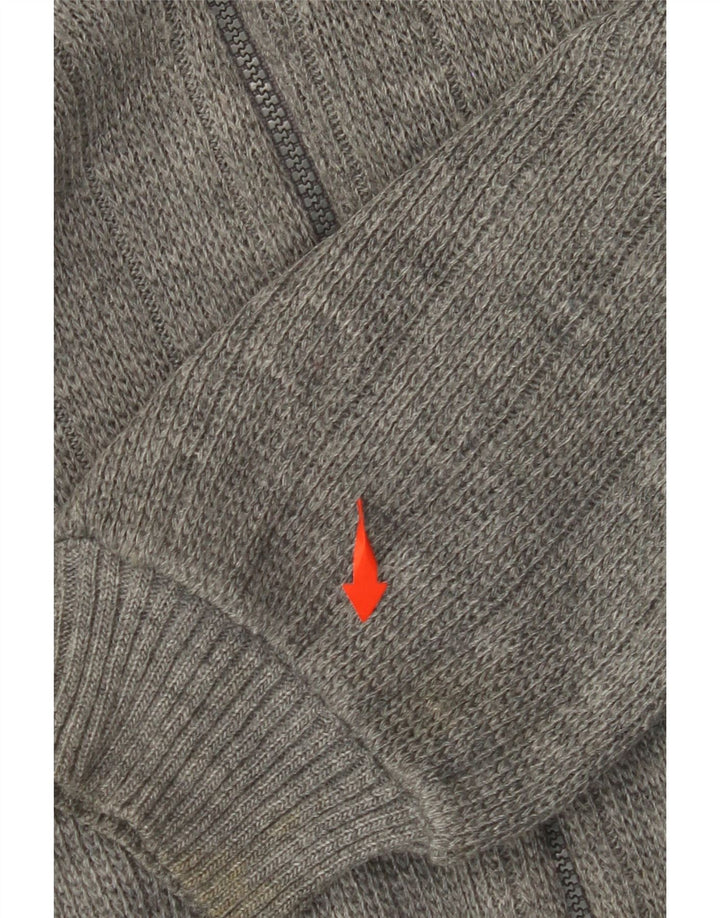 Maglione cardigan da donna VINTAGE UK 18 XL Blocco colore grigio