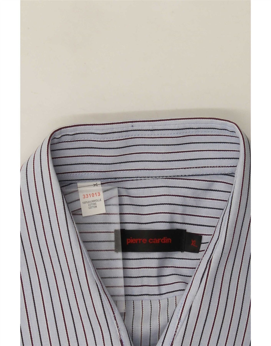 Camicia da uomo Pierre Cardin XL in cotone gessato blu