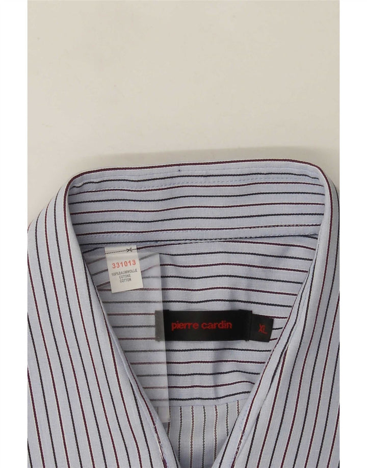 Camicia da uomo Pierre Cardin XL in cotone gessato blu