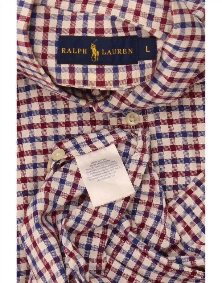 Polo Ralph Lauren Camicia da uomo grande in cotone a quadri multicolore