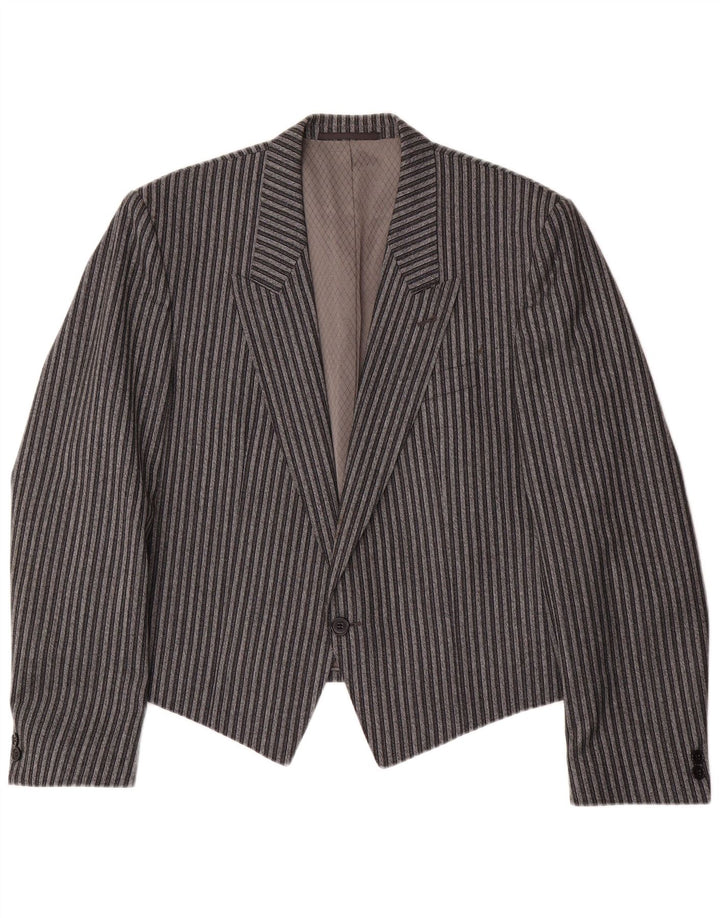 Giacca blazer da uomo a 1 bottone Leithauser EU 54 2XL Trevira a righe grigie