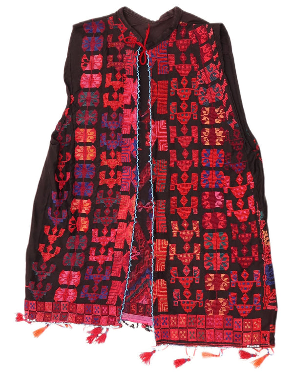 Gilet da donna vintage UK 14 Azteco geometrico multicolore medio