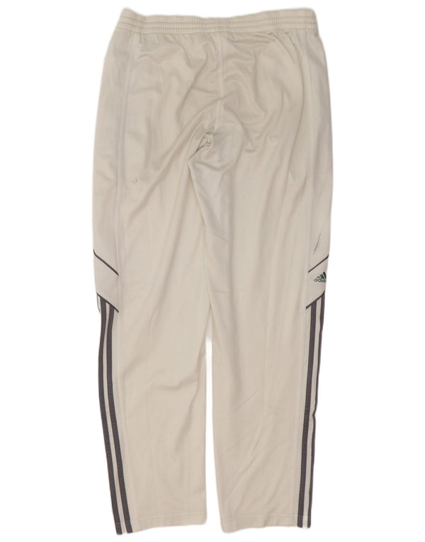 Pantaloni da tuta Adidas da uomo in poliestere bianco medio