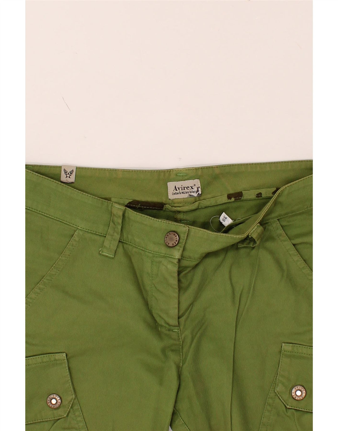 AVIREX Womens Straight Crop Cargo Trousers EU 38 Medium W32 L24 Green Vintage Avirex and Second-Hand Avirex from Messina Hembry 
