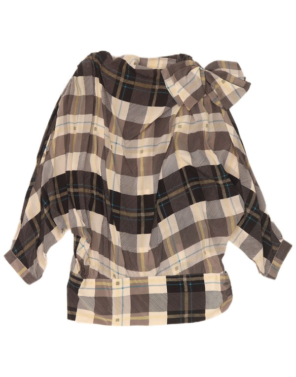 Camicetta oversize da donna vintage Top IT 42 Seta a quadri multicolore media
